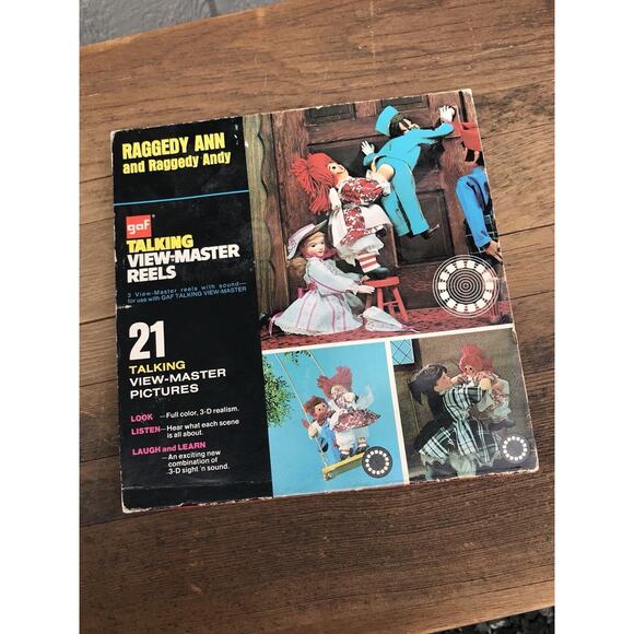 Raggedy Ann and Raggedy Andy Vintage GAF Talking View Master Reels - Retro Toy - Picture 1 of 9